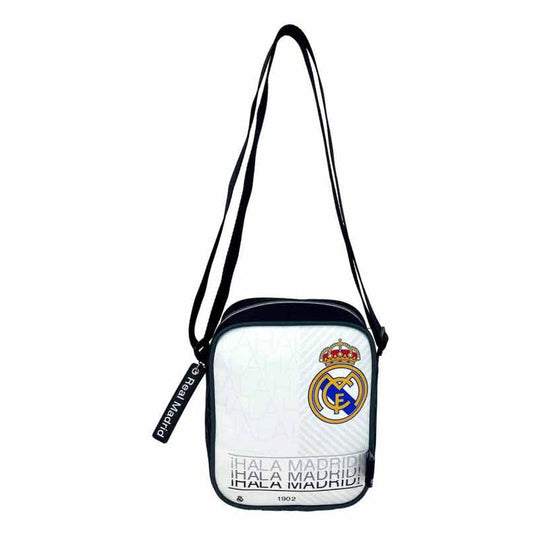 Vue latérale du sac Real Madrid montrant la texture et les finitions de qualité