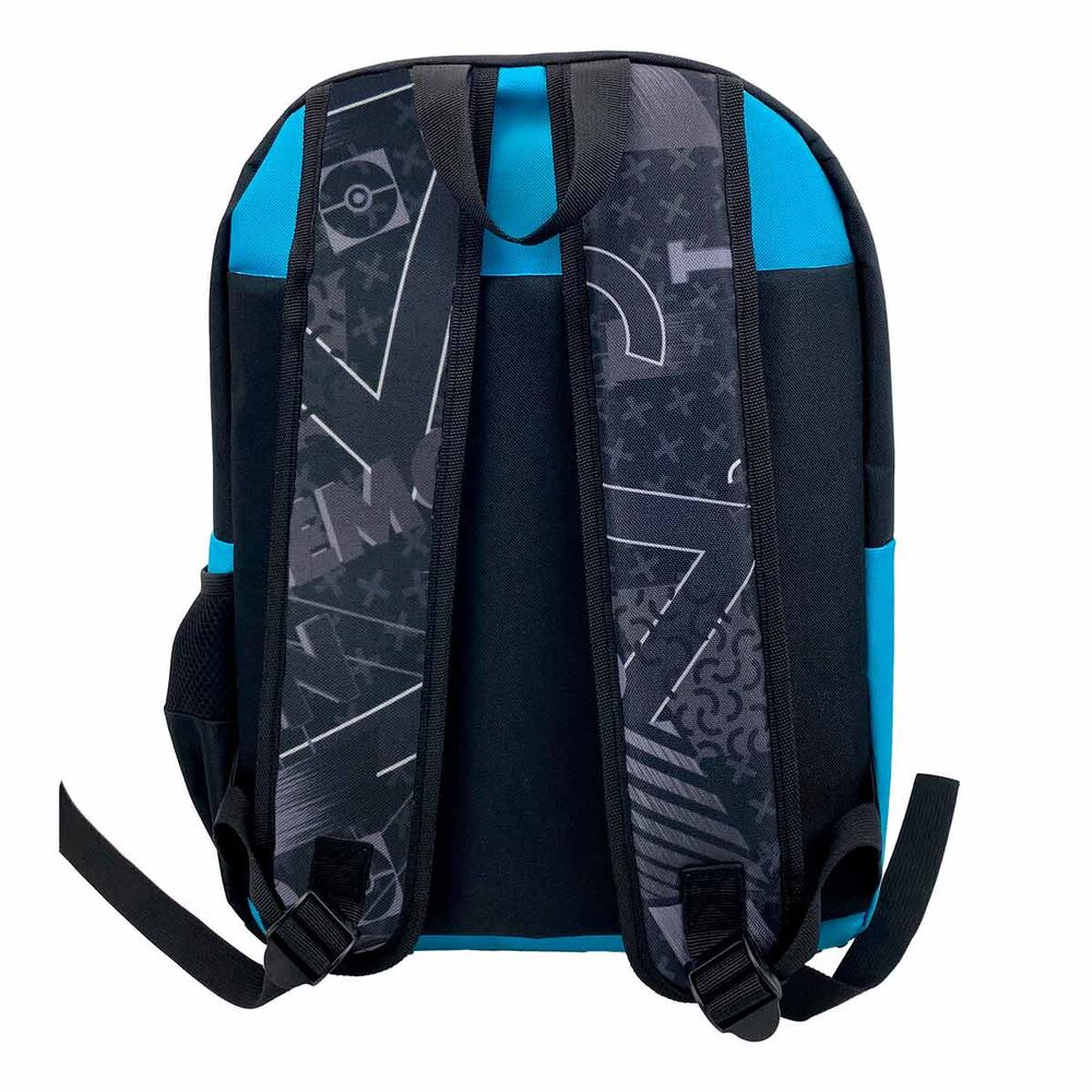 Détail des bretelles rembourrées et poignée renforcée du sac à dos Pokémon Geo