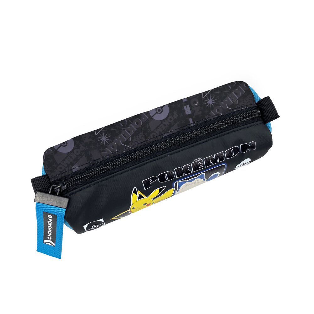 Détail du tissu et de la fermeture éclair robuste de la trousse Pokémon Geo