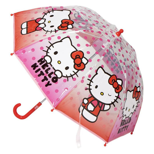 Vue latérale du parapluie Hello Kitty manuel de 53 cm de diamètre