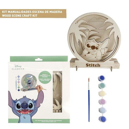 Figurine Disney Stitch blanche à colorier vue de face avec détails prêts à peindre