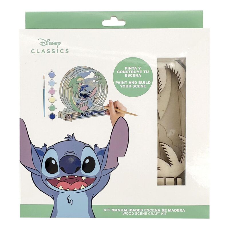 Vue latérale de la figurine Stitch à colorier, illustrant la surface lisse pour peinture