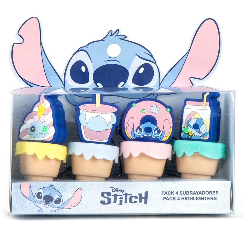 Packaging du set 4 underliners Stitch CERDÁ avec logo officiel Disney visible