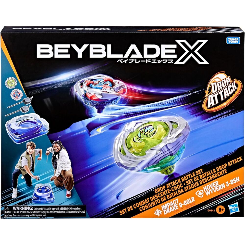 Arène de combat Beyblade X Drop Attack montrant les bords incurvés et la surface de jeu
