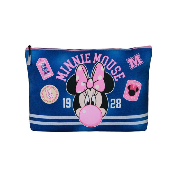Intérieur de la trousse Minnie Varsity avec doublure en toile et compartiment unique pour produits de plage