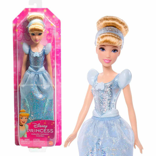 Poupée Cendrillon Disney Princess MATTEL en tenue bleue scintillante avec jupe interchangeable et tiara