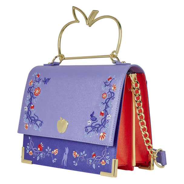 Vue de face du sac épaule Loungefly Disney Blanche-Neige avec illustration colorée de la princesse