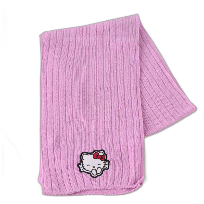 Les gants roses Hello Kitty de l'ensemble hiver CERDÁ, conçus pour garder les mains des enfants au chaud et confortables pendant les journées froides d'hiver.