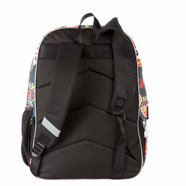Vue de face du sac à dos Disney Pixar Cars Pistons 42 cm avec grande poche avant et étiquette tissée