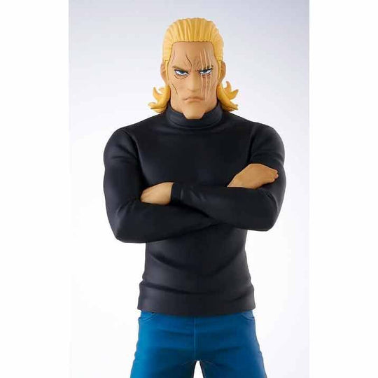 Vue arrière de la figurine King One Punch Man Pop Up Parade mettant en valeur la texture du PVC
