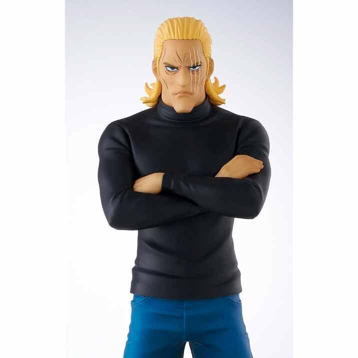 Vue arrière de la figurine King One Punch Man Pop Up Parade mettant en valeur la texture du PVC