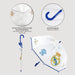 Motif complet du parapluie Real Madrid avec les couleurs et emblèmes du club sur chaque panneau