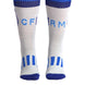 Détail de la composition des chaussettes Real Madrid : 70% coton, 28% polyamide, 2% élasthanne pour une élasticité optimale.