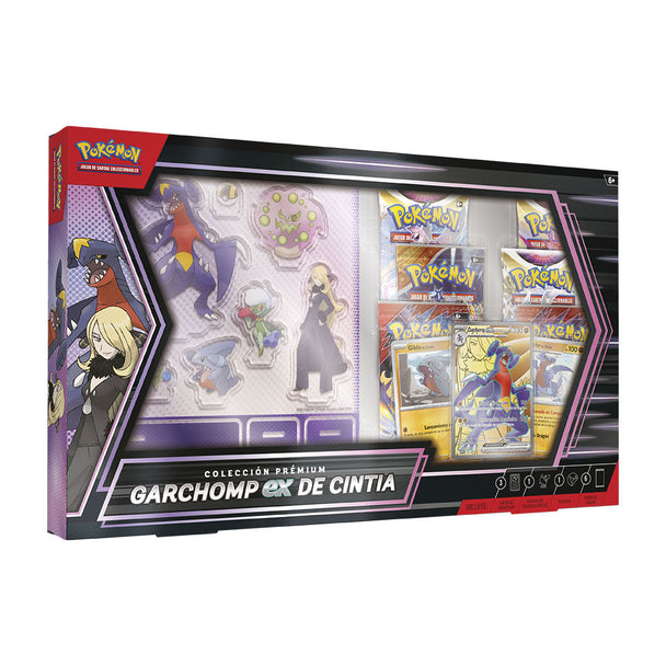 Zoom sur les 3 cartes promotionnelles exclusives du set Pokémon Garchomp ex Cynthia en langue espagnole