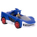 Zoom sur les détails des roues du véhicule Sonic the Hedgehog assorti