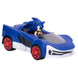 Zoom sur les détails des roues du véhicule Sonic the Hedgehog assorti