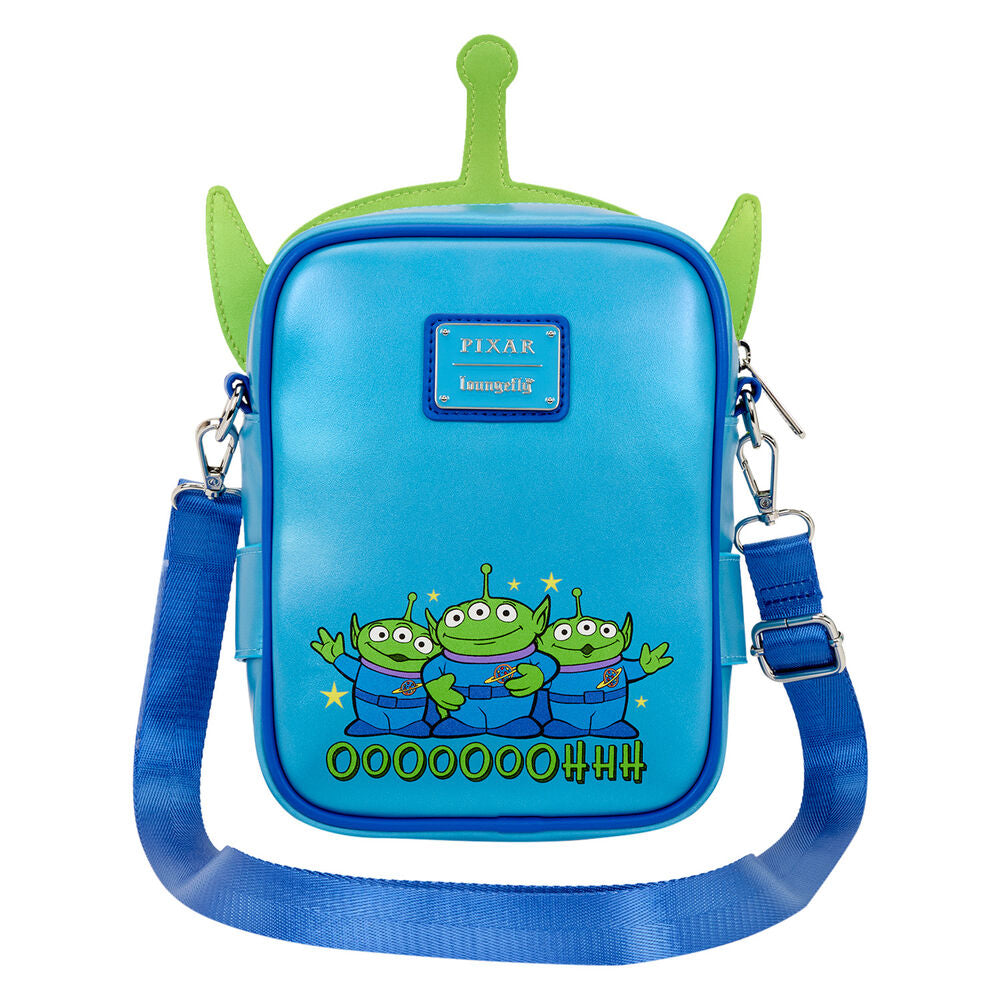 Détails irisés et imprimés colorés sur le sac Loungefly Disney Pixar Toy Story 30e anniversaire