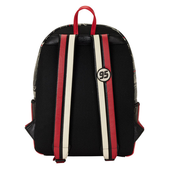 Fermeture éclair avec tirette émaillée et rivets métalliques moulés sur le sac à dos Loungefly Cars McQueen