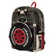 Détail des appliqués et broderies colorées sur le sac à dos Loungefly Cars McQueen