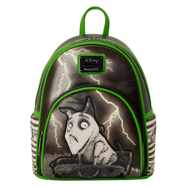 Sac à dos Loungefly Disney Sparky Frankenweenie en simili cuir avec broderies et paillettes, vue de face