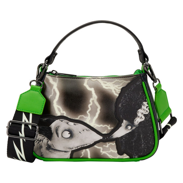 Sac épaule Loungefly Disney Frankenweenie Sparky en simili cuir avec détails scintillants et glow in the dark