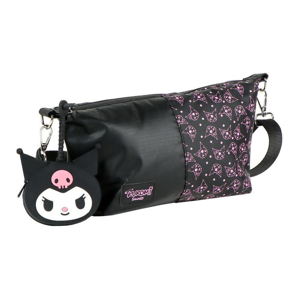 Sac Hello Kitty Kuromi CERDÁ, vue latérale, montrant les dimensions pratiques et la forme compacte, idéal pour un usage quotidien.
