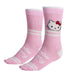 Chaussettes Hello Kitty pour adulte, gros plan sur le motif du personnage, idéal pour les fans de Sanrio et les amateurs de mode kawaii.