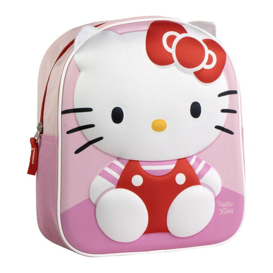 Sac à dos Hello Kitty 3D CERDÁ, vue de face, mettant en valeur le design en relief et les détails soignés du personnage.