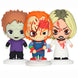Set complet de 3 figurines Chucky Pokis de 7cm par SD TOYS, vues de face.