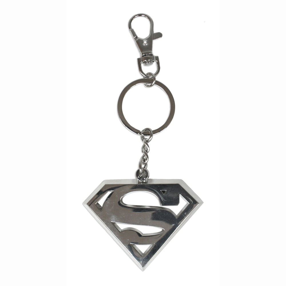 Porte-clés officiel Superman DC Comics avec logo rouge et jaune, fabriqué en PVC et métal par SD TOYS