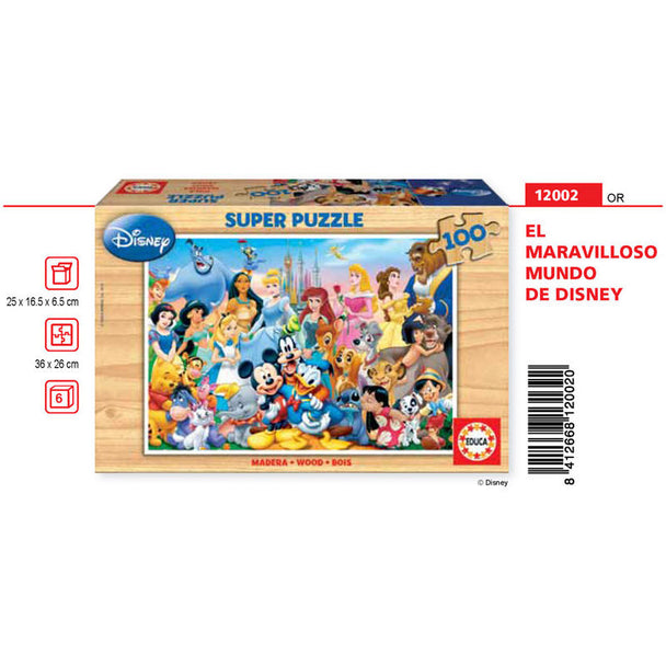 Puzzle Disney The Wonderful World of Disney 100 pièces assemblé montrant une scène colorée et détaillée