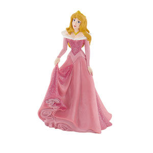 Figurine Disney de la Princesse Aurore La Belle au Bois Dormant 10 cm par BULLYLAND, vue de face avec détails colorés.