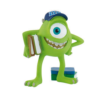 Figurine Mike Wazowski 6cm de Monsters University par BULLYLAND, vue de face avec détails précis.