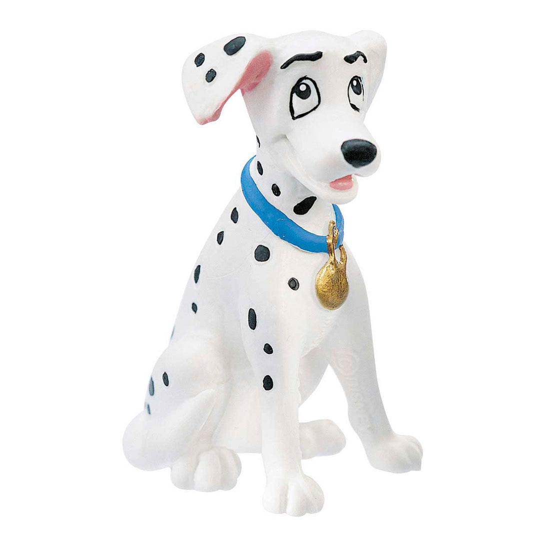 Figurine Perdi de 101 Dalmatians par BULLYLAND, taille 6 cm, vue de face sur fond blanc
