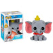 Figurine POP Dumbo Disney FUNKO de 9 cm vue de face avec ses grandes oreilles caractéristiques