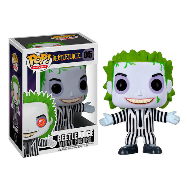 Figurine Funko POP Vinyl Beetlejuice de face avec détails précis et couleurs vives