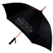 Détail du tissu du parapluie Star Wars, mettant en évidence la qualité du polyester taffetas et le logo Star Wars subtilement intégré dans le design.
