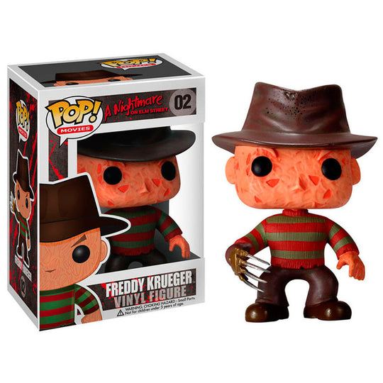 Figurine POP Freddy Krueger de Nightmare on Elm Street vue de face avec détails du visage et chapeau foncé