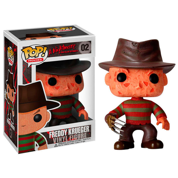 Figurine POP Freddy Krueger de Nightmare on Elm Street vue de face avec détails du visage et chapeau foncé