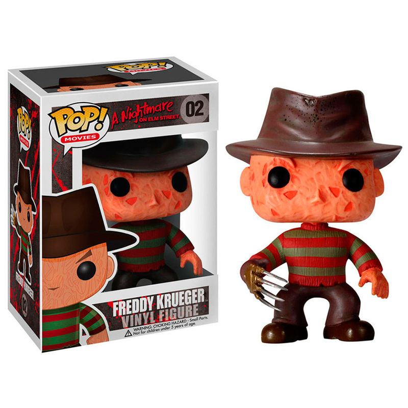 Figurine POP Freddy Krueger de Nightmare on Elm Street vue de face avec détails du visage et chapeau foncé