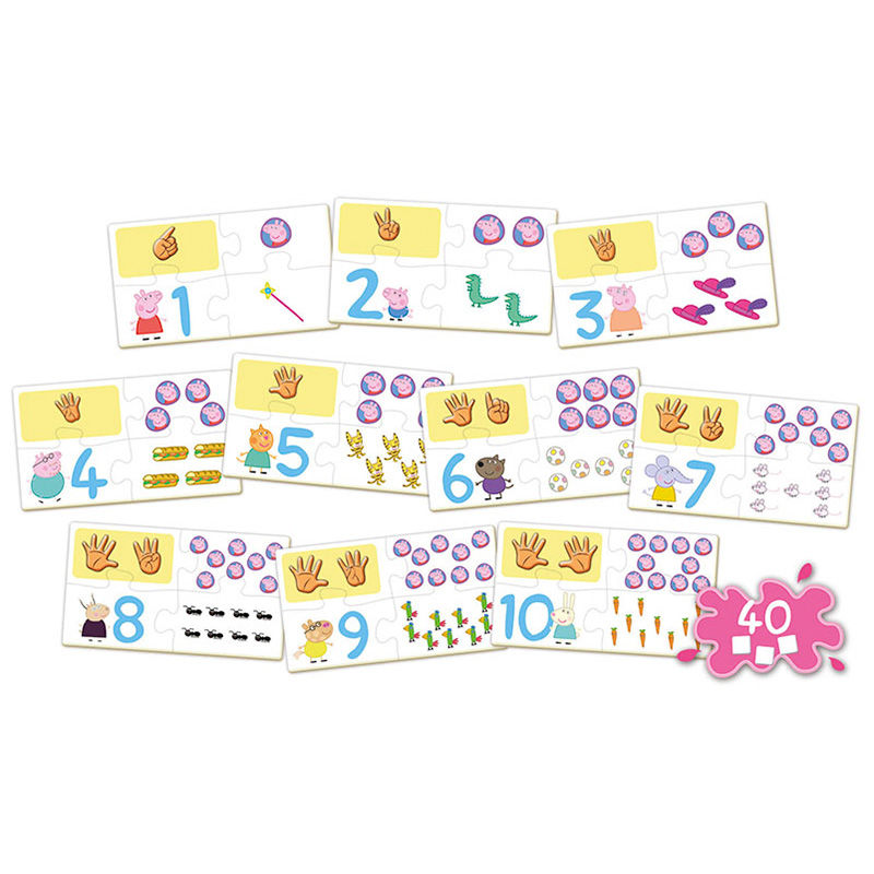 Boîte du jeu éducatif Peppa Pig Learn the Numbers pour enfants de 3 à 4 ans avec illustrations colorées