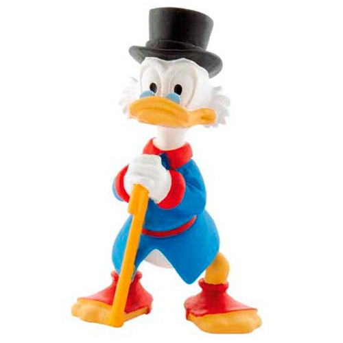 Figurine Disney Scrooge McDuck BULLYLAND de 7 cm en position debout, détails précis et couleurs vives.