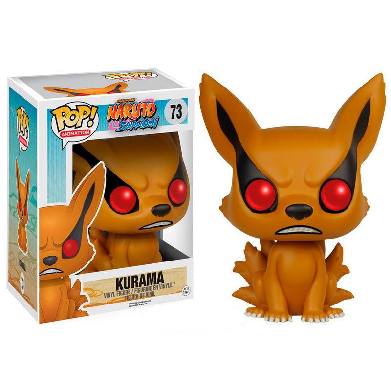 Figurine Funko POP Naruto Kurama de 15 cm en vinyle dans sa boîte cadeau officielle, illustrant le démon-renard à neuf queues du célèbre anime Naruto.