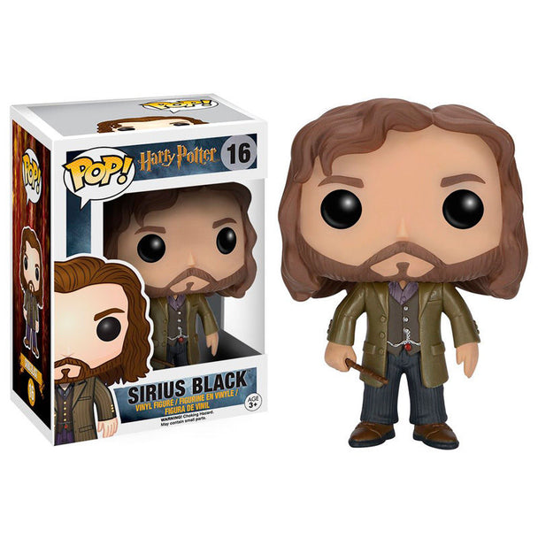 Figurine POP Sirius Black de Harry Potter en vinyle, hauteur 9cm, vue de face dans sa boîte cadeau FUNKO