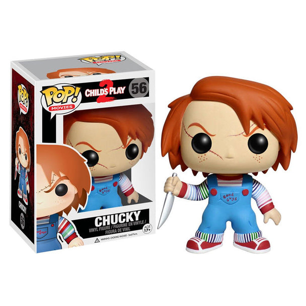 Figurine POP Funko Chucky de Child's Play vue de face, taille 9 cm, avec détails réalistes du personnage.