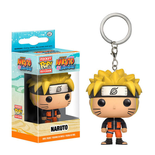 Porte-clés Pocket POP Naruto Shippuden FUNKO avec figurine miniature détaillée sur fond blanc.