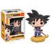 Figurine Funko POP de Goku sur son nuage Nimbus, en vinyle, hauteur 9,5 cm, avec détails colorés et boîte cadeau.