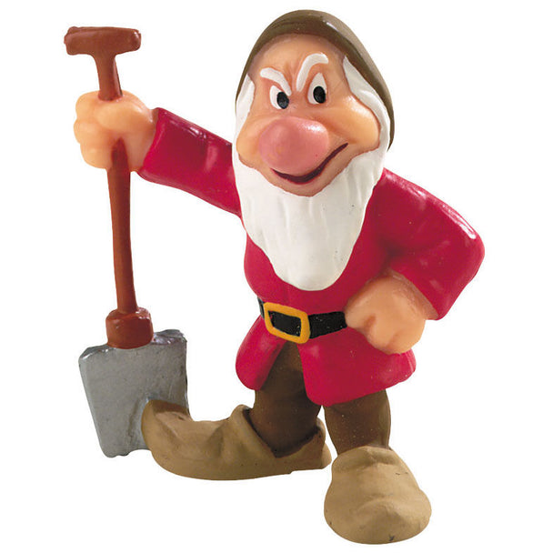 Figurine du nain Pelle de Blanche-Neige Disney en plastique peint, hauteur 5 cm, fabriquée par BULLYLAND.