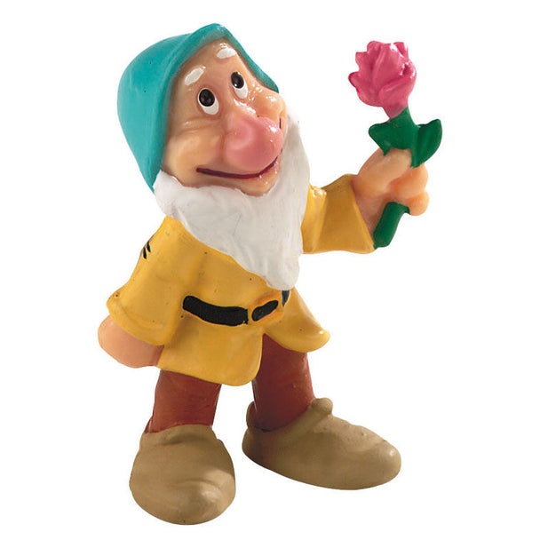 Figurine Disney Blanche-Neige avec le nain Fleur de 5cm signée BULLYLAND, vue de face avec détails colorés.
