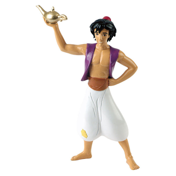 Figurine Disney Aladdin 12cm de BULLYLAND montrant le personnage en tenue traditionnelle avec une finition détaillée.